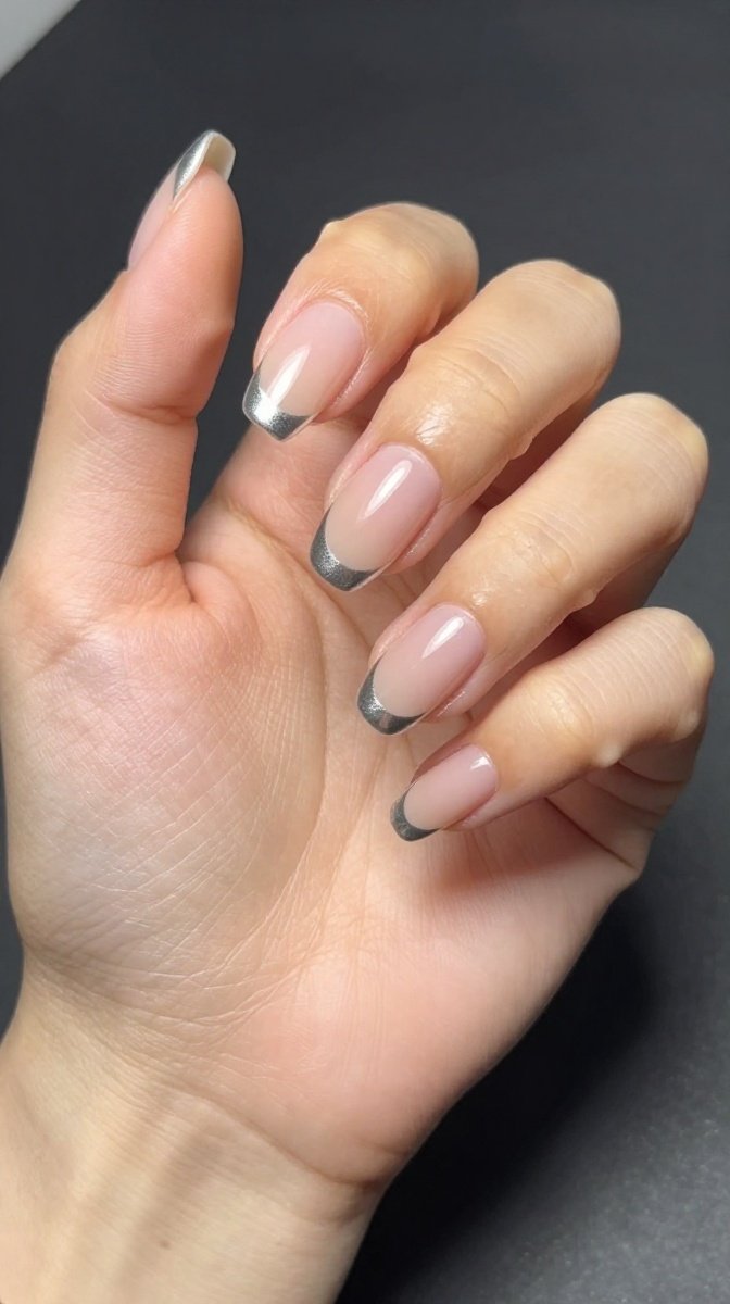 Basic Chrome French Tip Mani – The OG That Still Slaps