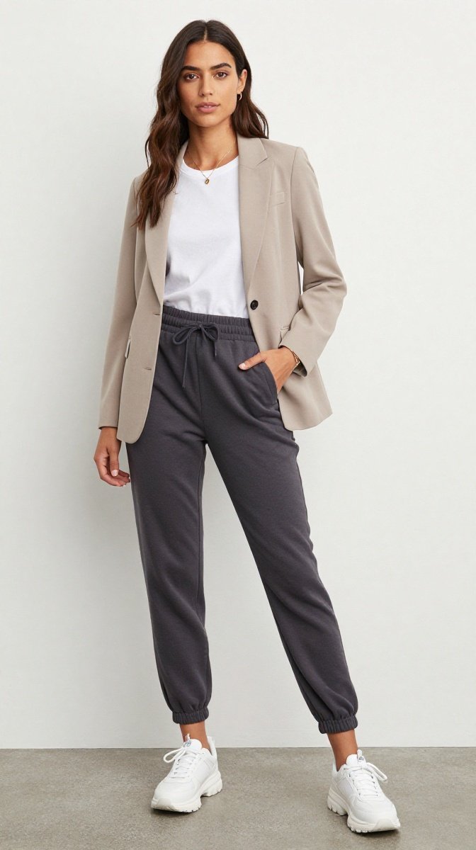 Blazer + Joggers + Chunky Sneakers