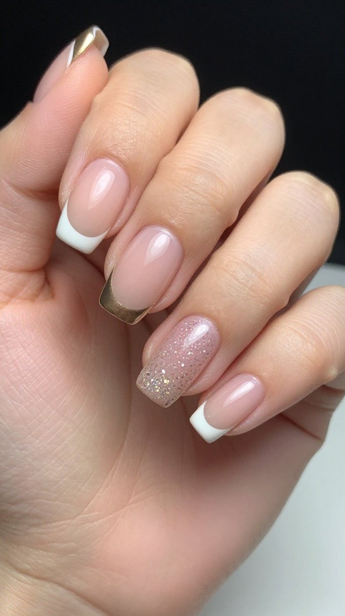 Chrome French Tip with a Glitter Base – For When You Want It All