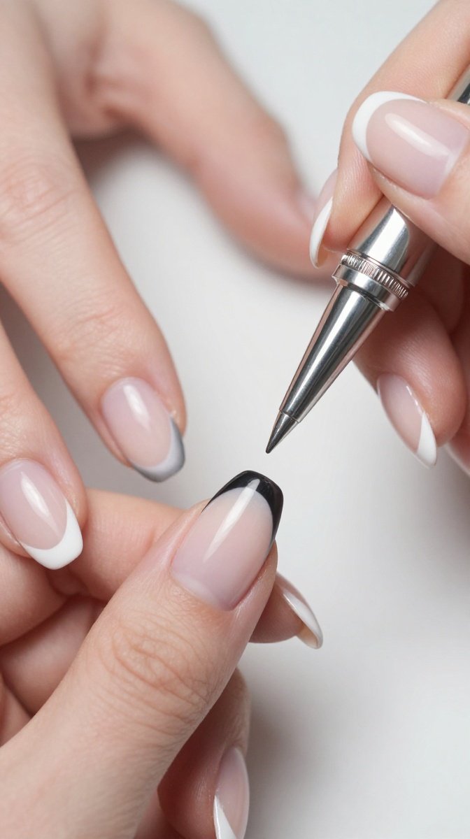 Chrome French Tip with a Quick Add-On – Nail Art Hack