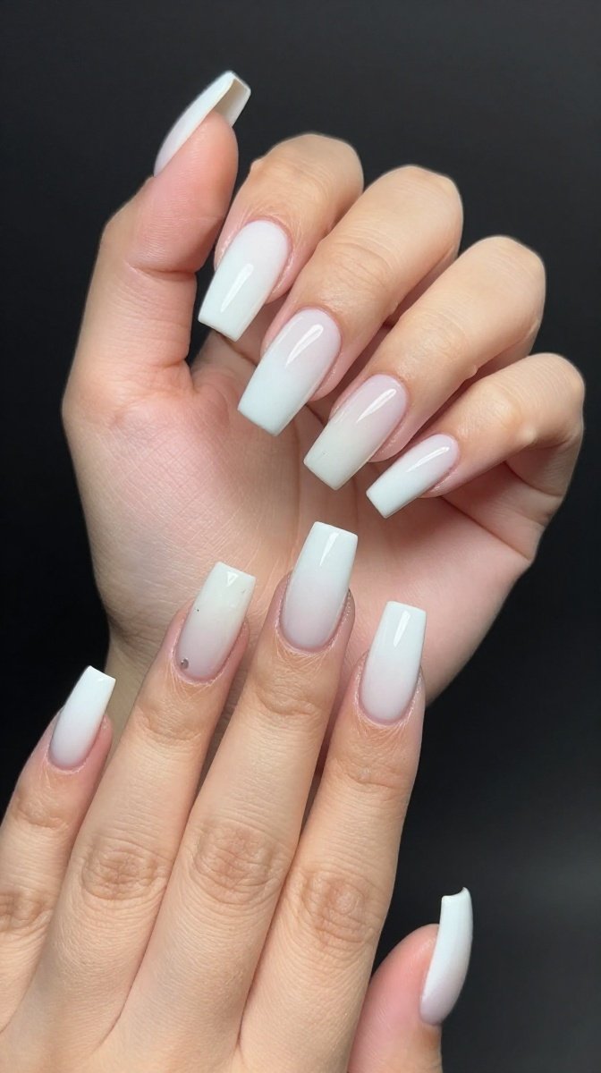 Deep ’90s White French Nails