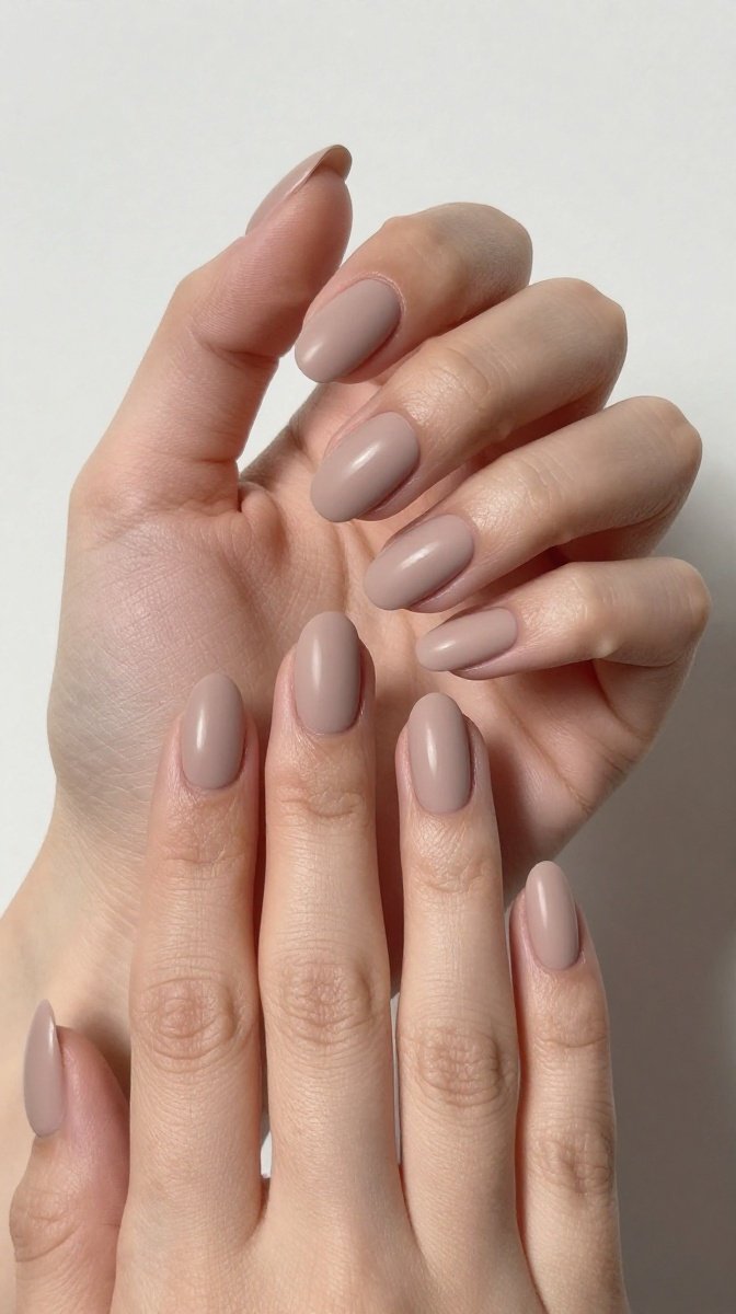 Elegant Matte Nude Oval Nails