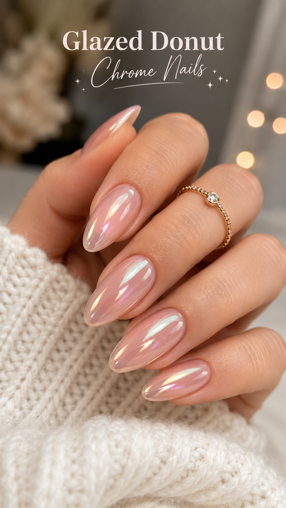 Glazed Donut Chrome Nails