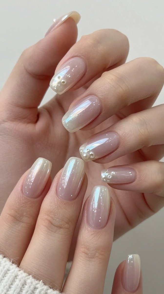 Glazed Pearl Nails