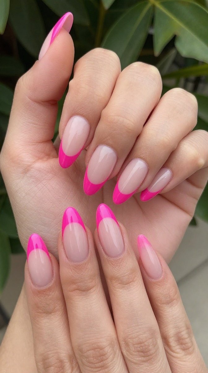 Hot Pink Double French Tips – Summer Vibes in Two Seconds