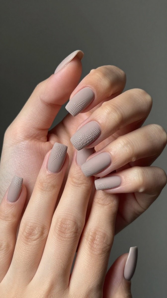 Matte Chunky Textured Nails