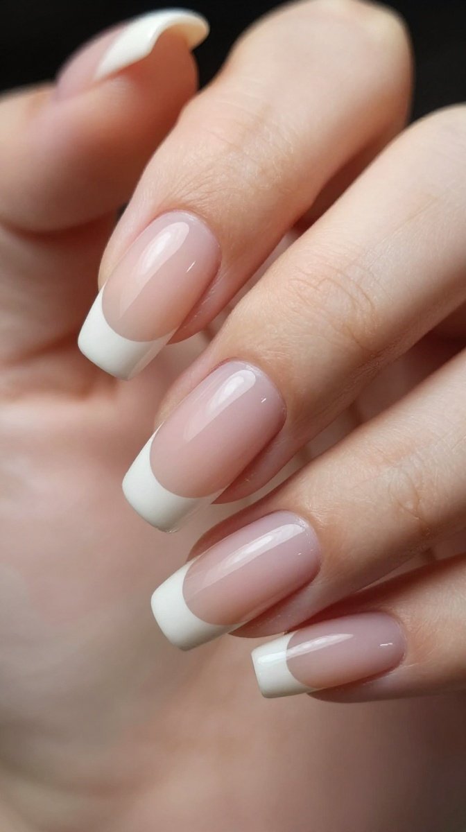 Micro French Tip Almond Nails