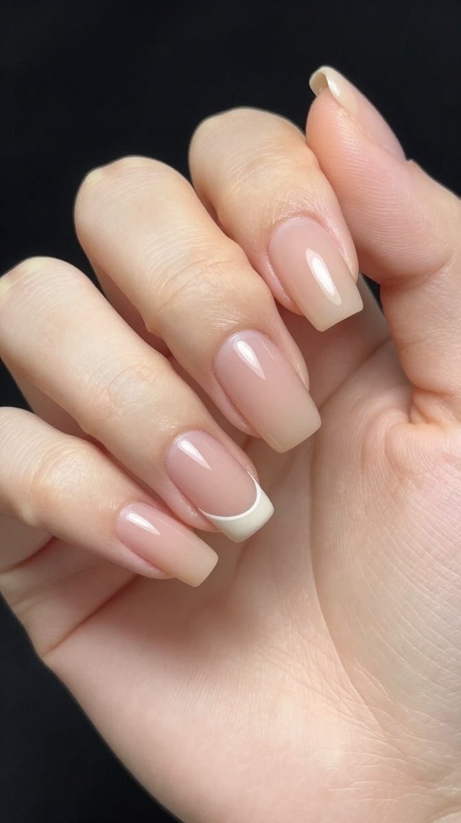 Nude Base with a Single Delicate Line Accent