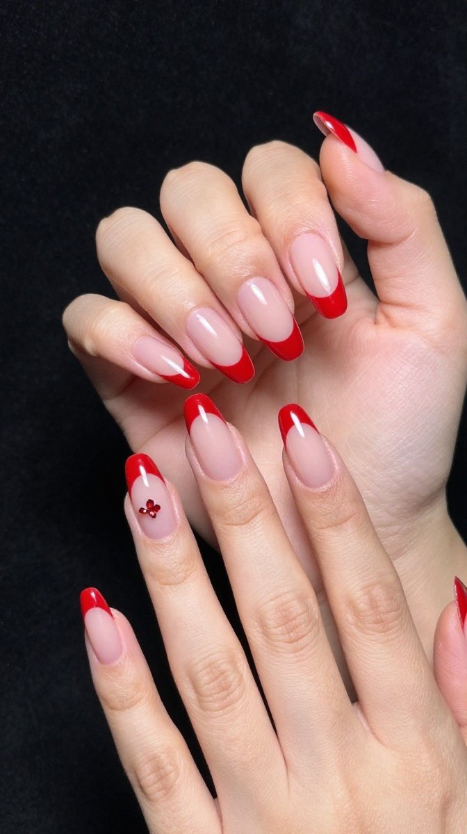 Red Double French Tips – Power Move for Date Night or Meetings