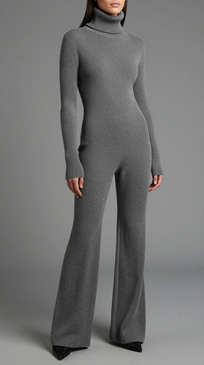 Ribbed Turtleneck + Wide Cords + Pointed Toes