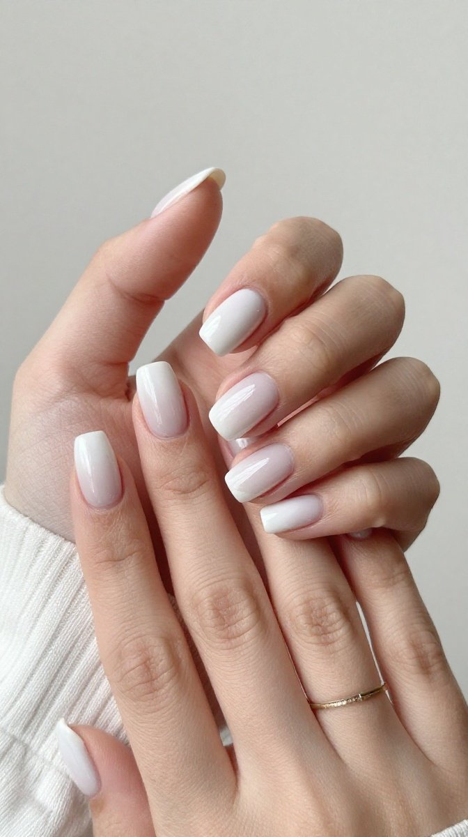 Short White French nails for Everyday Style