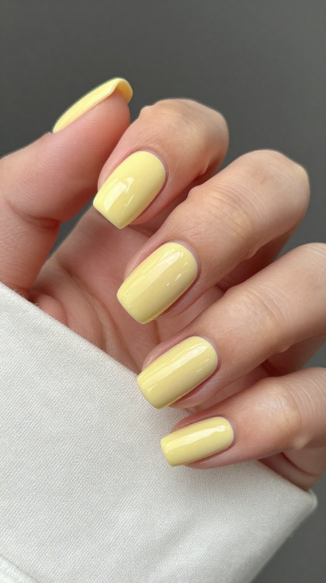 Soft Butter Yellow Nails