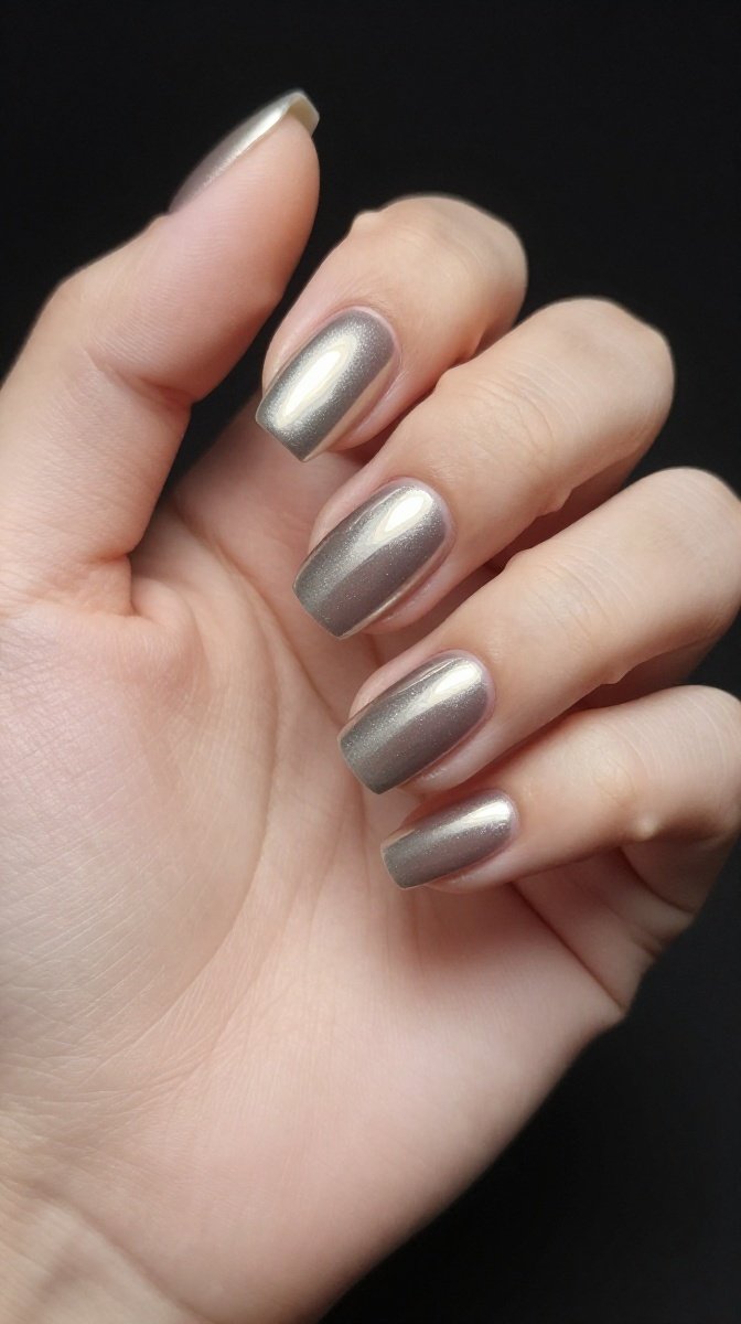 Soft Chrome Almond Nails
