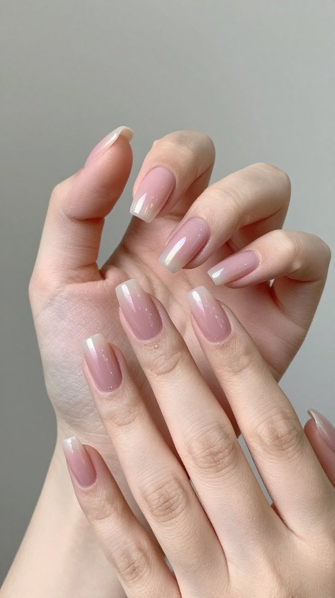 Soft Pink Aura Nails