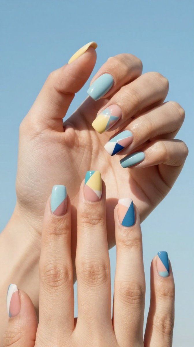Summer Geometric Nail Art
