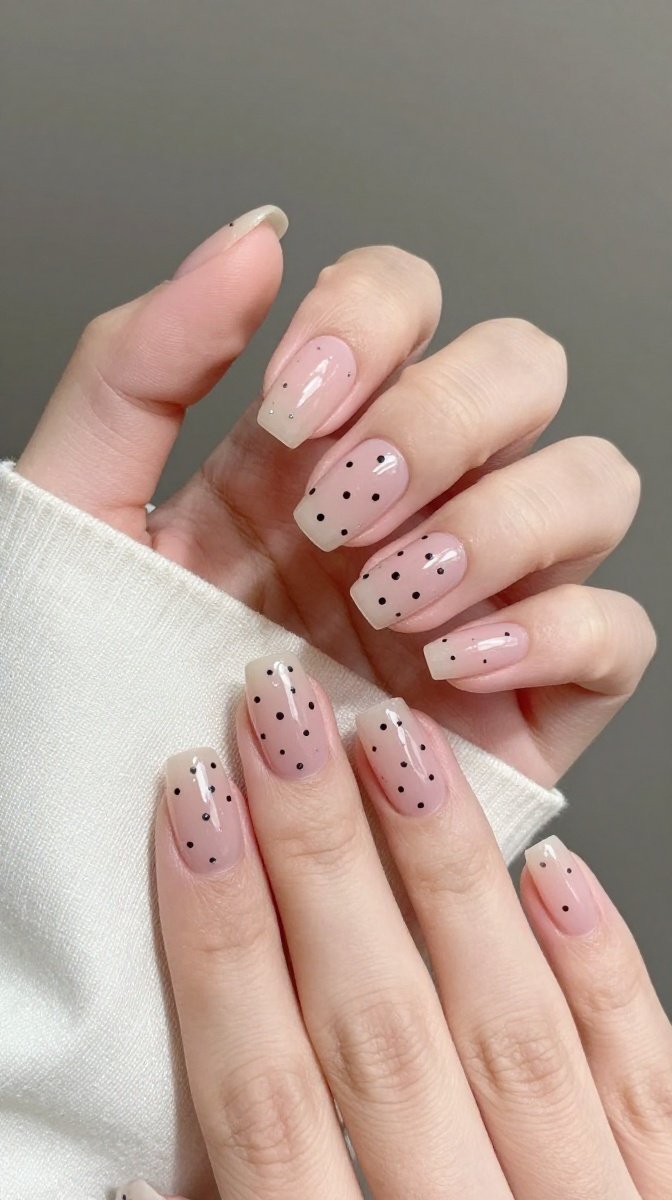 Tiny Dot Accent Nails