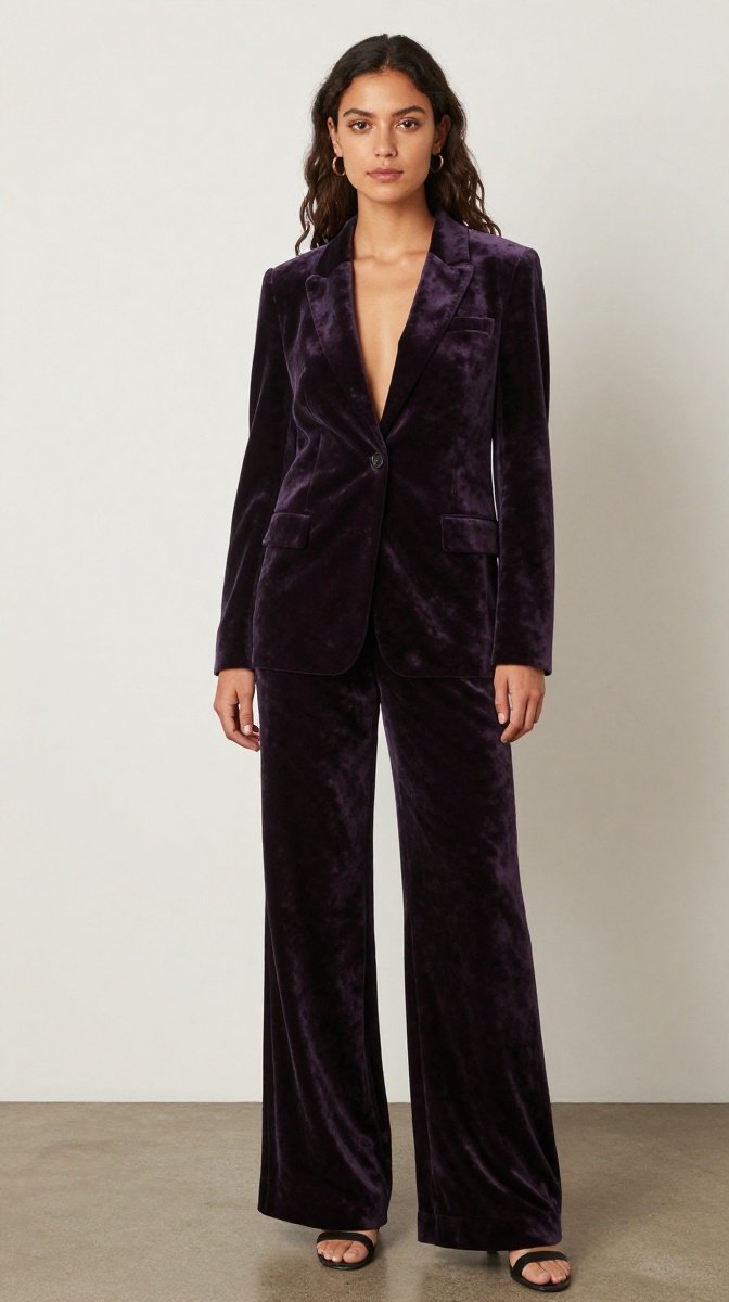 Velvet Blazer + Wide Pants