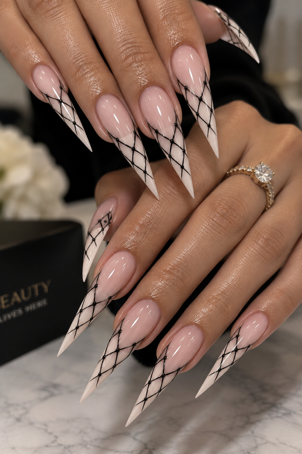 Abstract Stiletto Nail Designs for Modern Drama