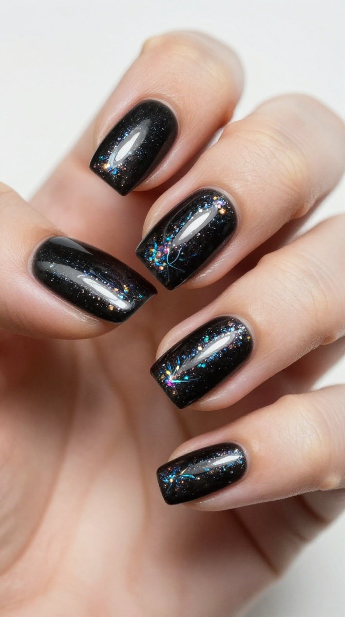 Black Marble with Holographic Spiderweb Foil