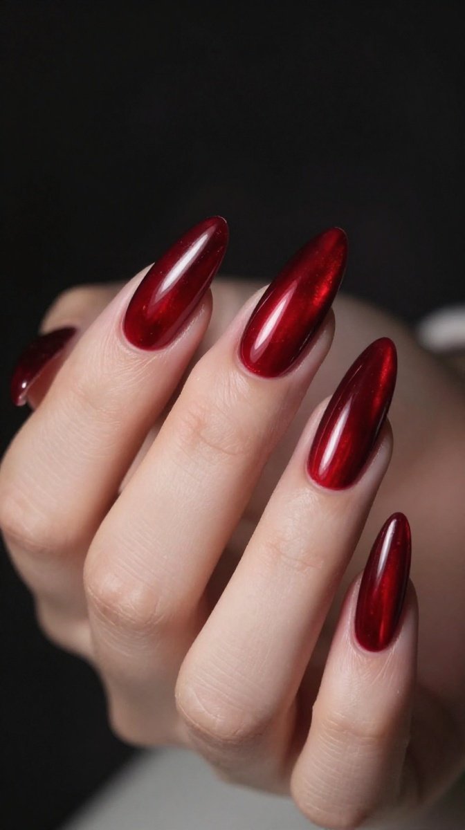 Blood Red Chrome Vampy Nails – The Edgy Statement Piece