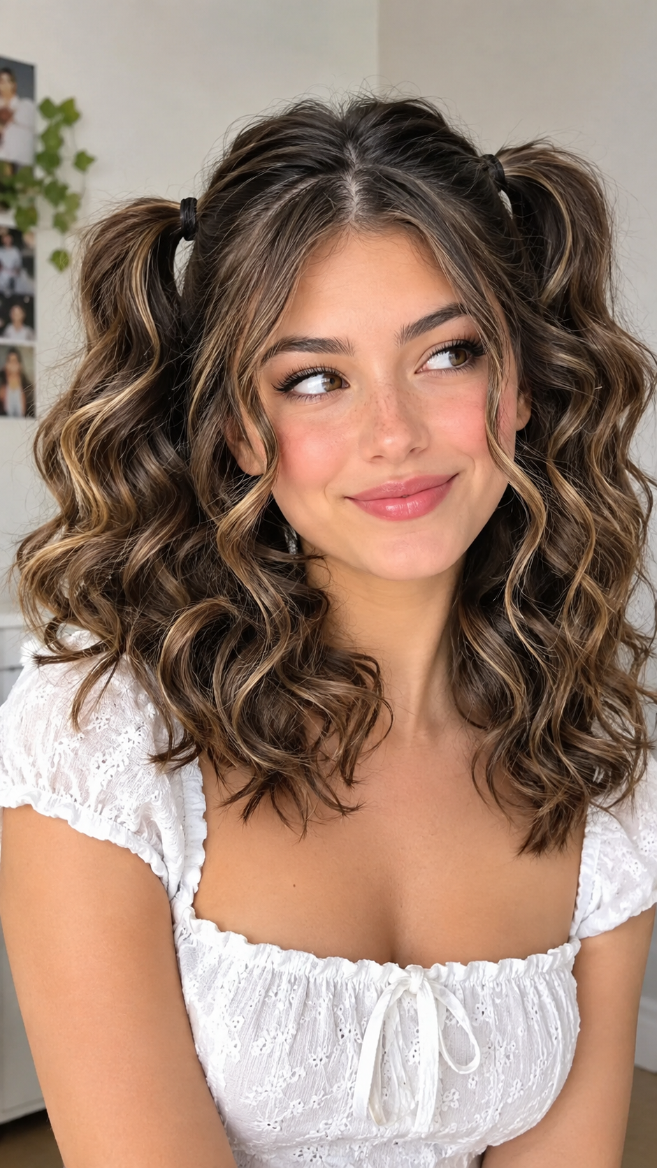 Curly Mid-Length Pigtails