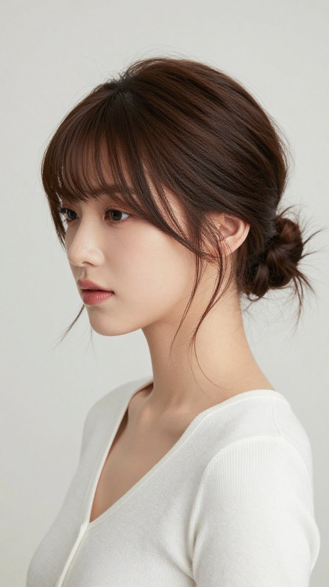 Curtain Bangs with Soft Updo for Any Occasion