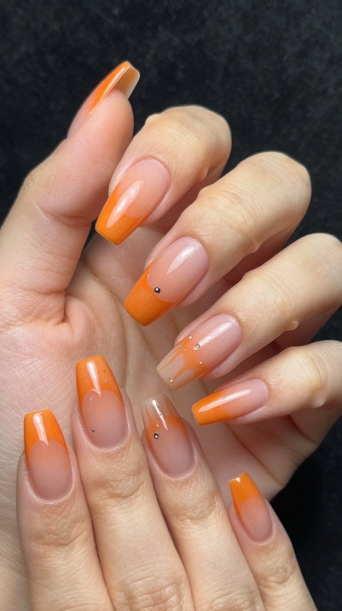 Dripping Blood Orange French Tips – Fierce and Fun