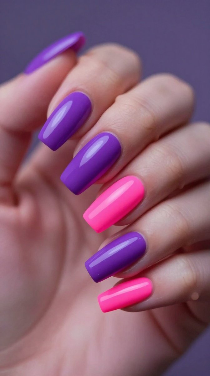 Electric Purple & Hot Pink Split Neon Glow