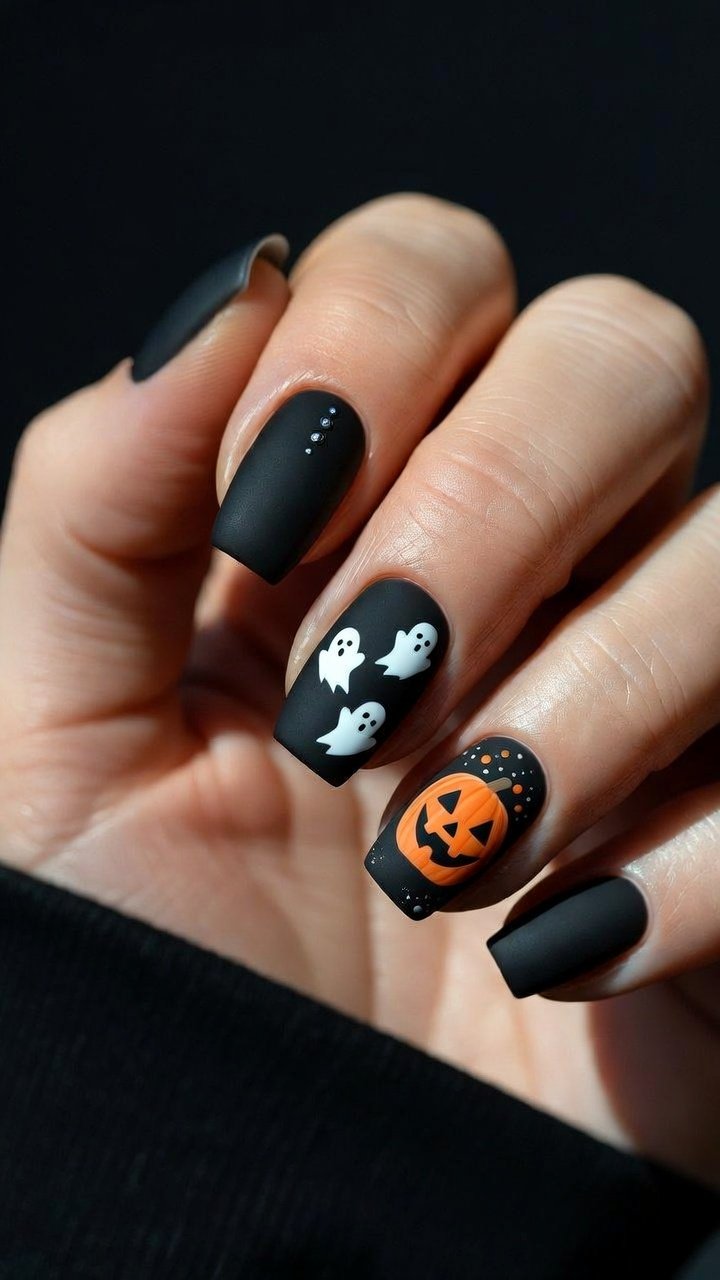 Matte Black with Glitter Button Eyes