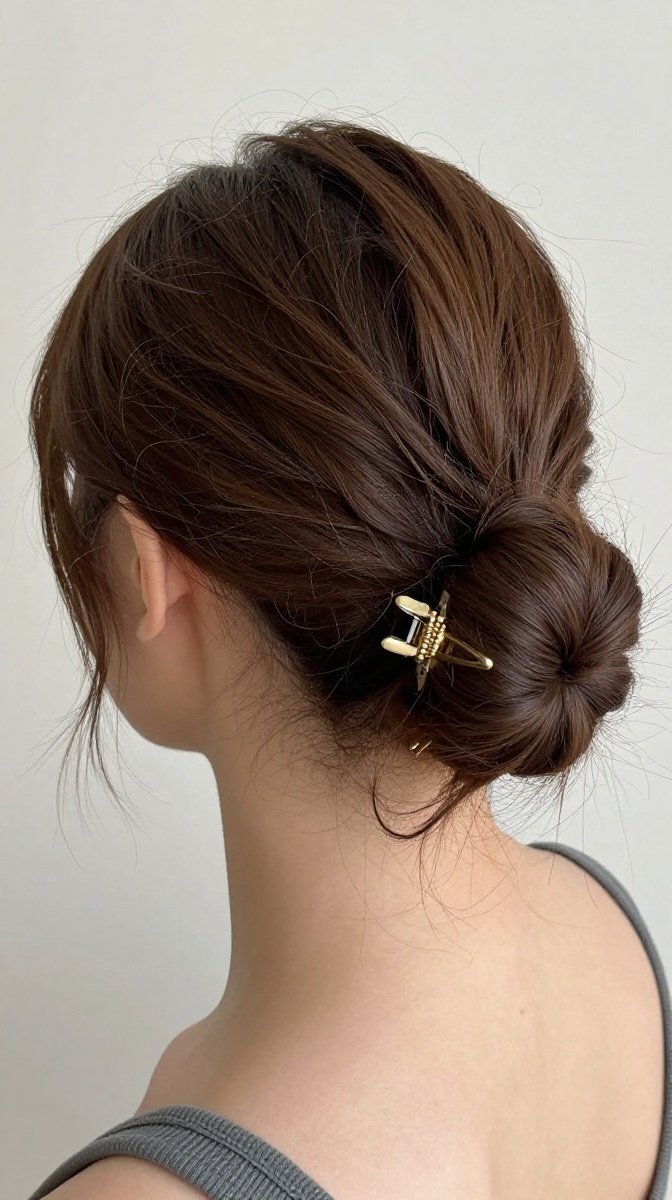 Messy Claw-Clip Low Bun 