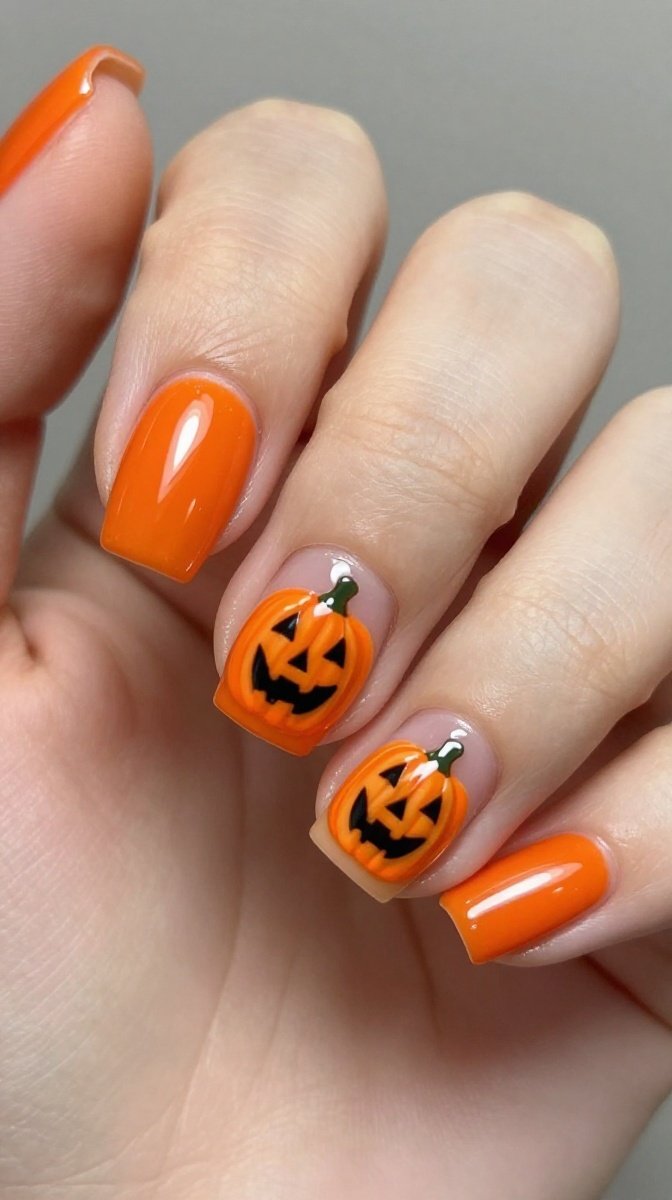 Mini Jack-O’-Lantern Pumpkins on Orange Jelly Base