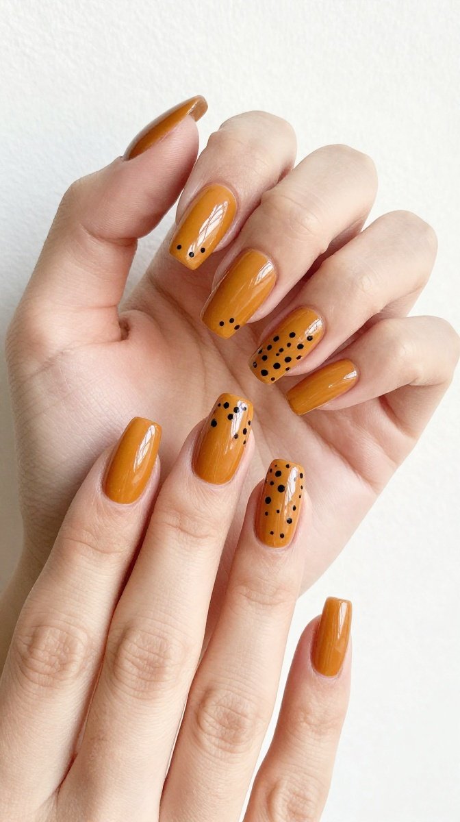 Ombré Pumpkin Spice with Black Seed Dots