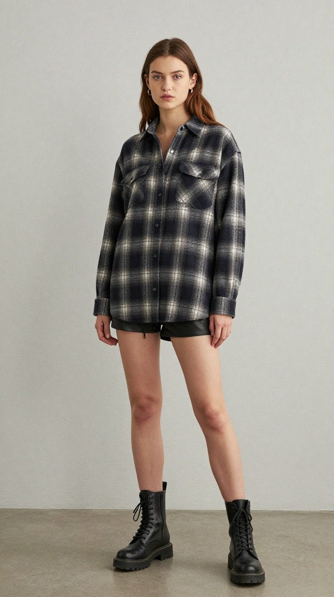 Plaid Shirt + Combat Boots 