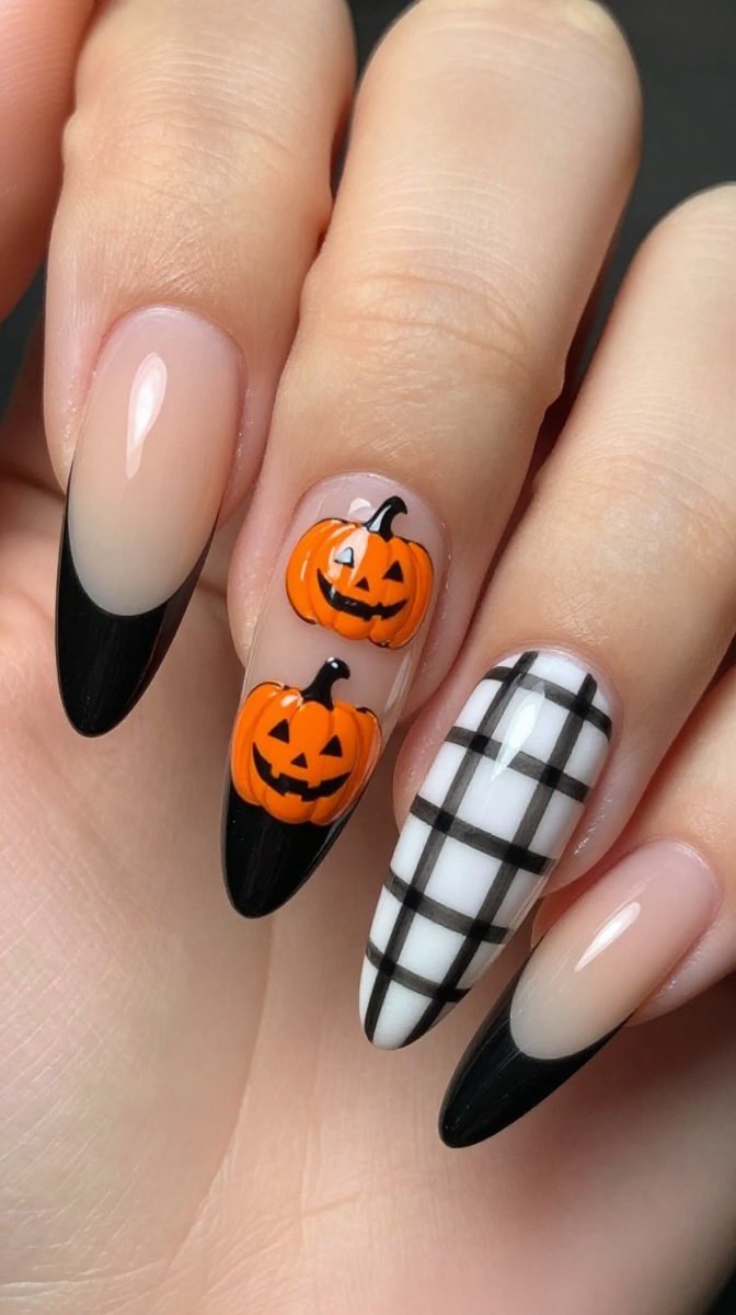 Press-On Pumpkin Stack with Glitter Accents