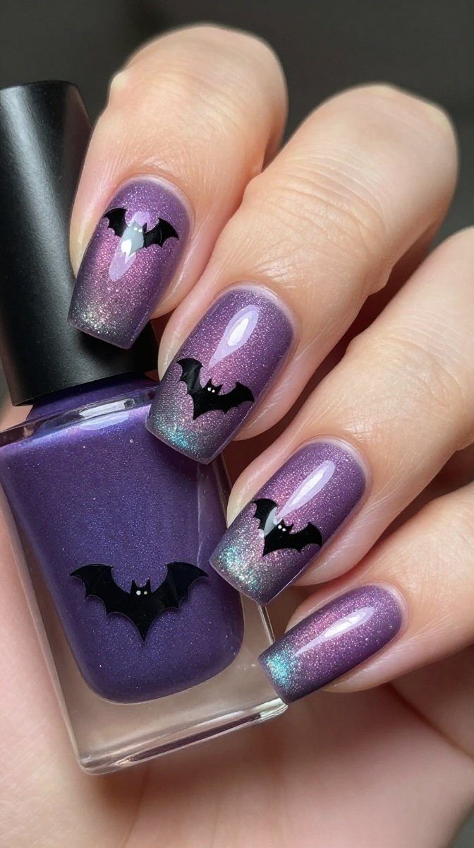 Purple Cat-Eye Chrome with Tiny Bats