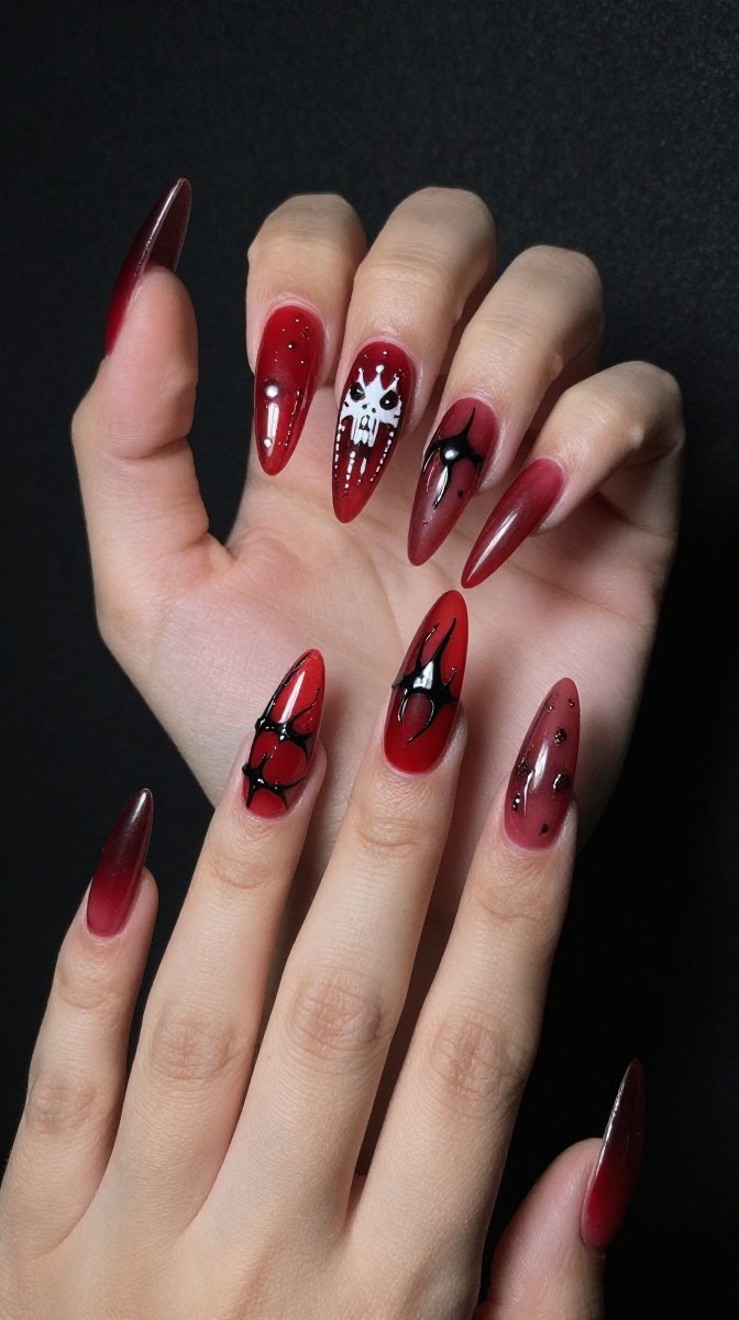 Red Bloody Claw Nails – Dramatic Spooky Nail Trends