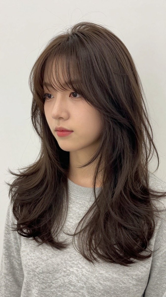 Soft Curtain Bangs with Loose Waves