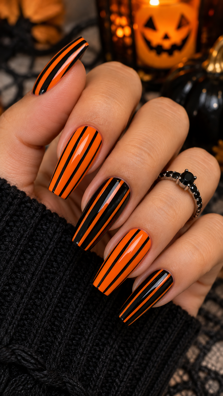 Striped Black and Orange for That Retro Party Energy