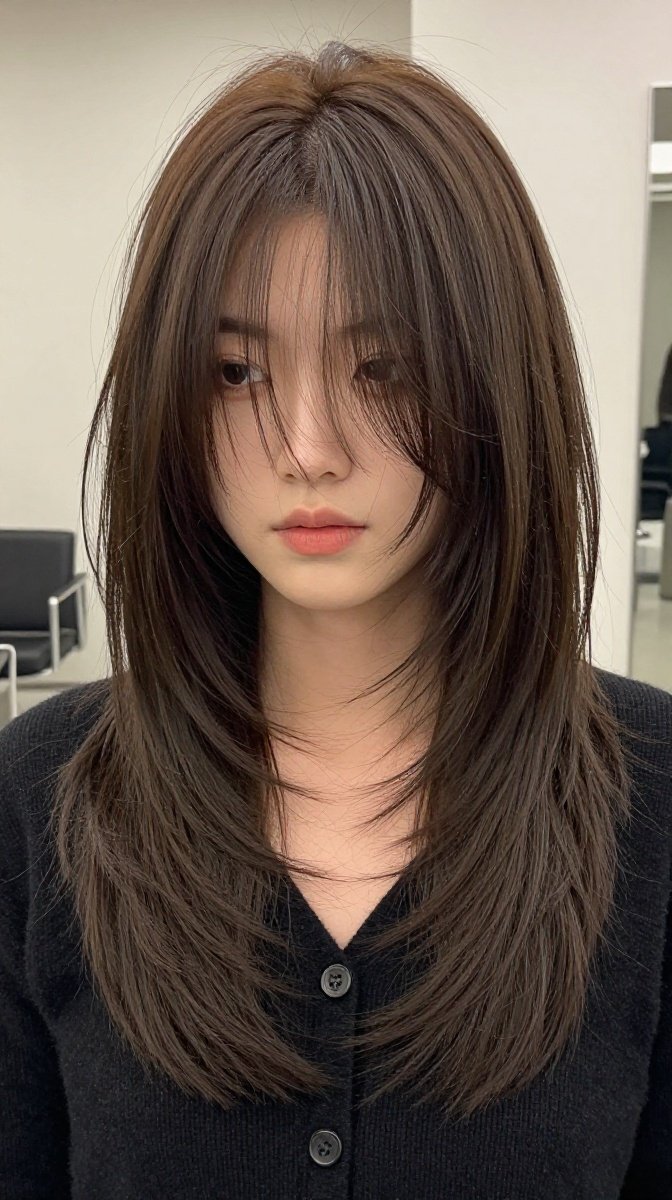 Textured Long Layers with Face-Framing Pieces