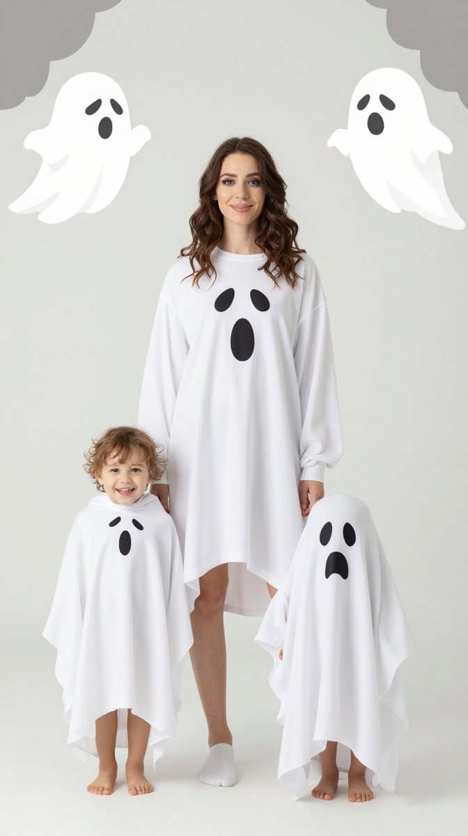 The Giggling Ghosts (Mom & Kids as Cute Ghosts)
