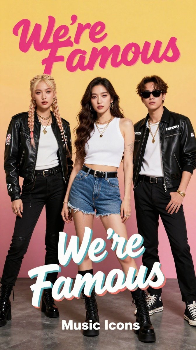 The Pop Star Crew “We’re Famous” Music Icons
