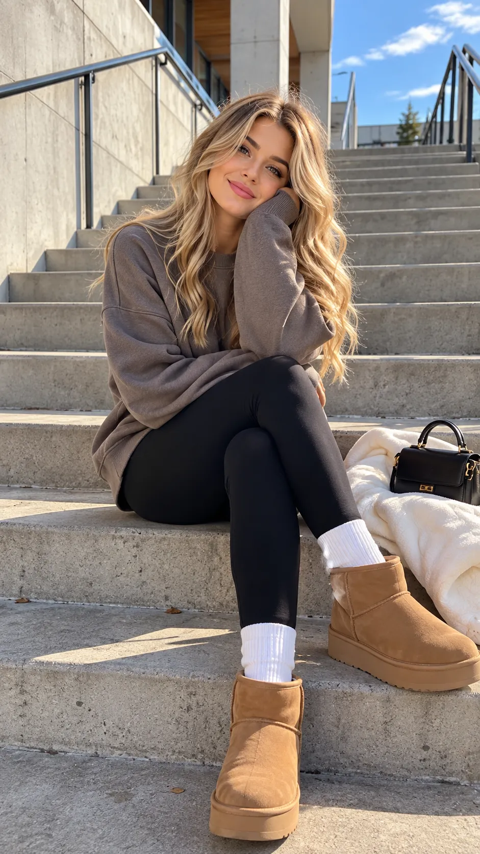 Oversized Sweater + Leggings + Classic UGG Boots