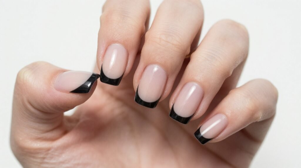 How to Create Black French Tip Nails With a Chic Finish