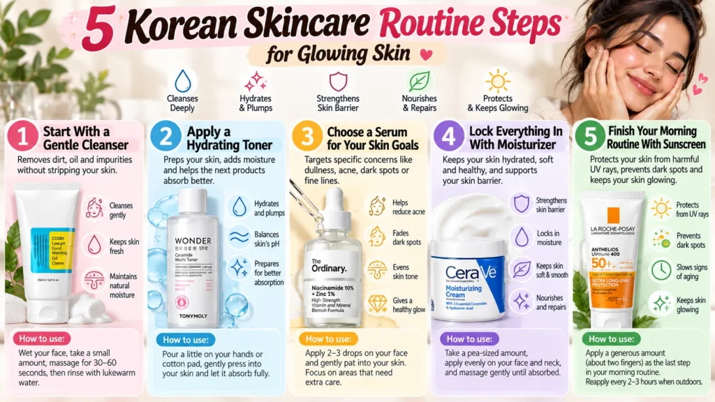 5 Korean Skincare Routine Steps for Glowing Skin