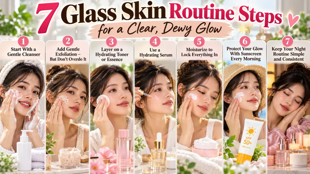 7 Glass Skin Routine Steps for a Clear, Dewy Glow