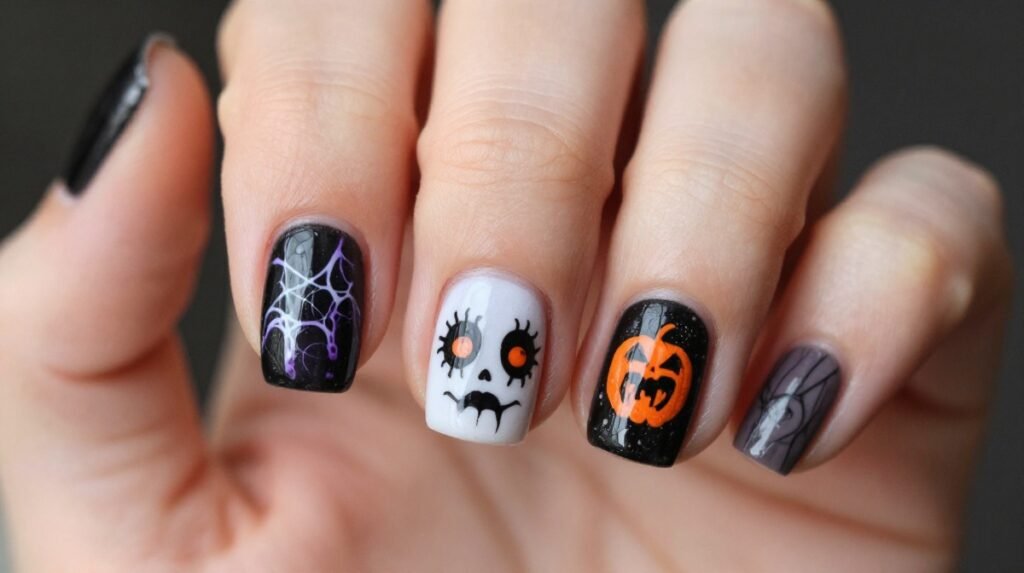 Coraline Nails for a Creepy-Cute Halloween Manicure